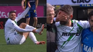 ROTTURA TENDINE DACHILLE per BERARDI😭VERONA SASSUOLO [upl. by Nylcoj]