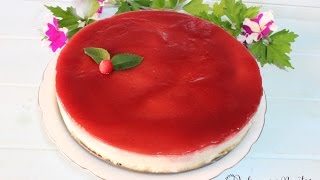 Tarta de cuajada y queso con mermelada de frambuesas [upl. by Htebizile]