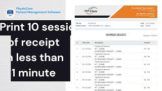 Generate date wise payment receipt in less than 1 minutes PhysioCare PMS Physiotherapy physio [upl. by Adaval]