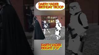 Darth Vader stormtrooper sandtrooper birthday surprise troop starwars darthvader cosplay [upl. by Fancie]