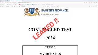 Mathematics Grade 12 Controlled Test Term 3 2024 [upl. by Nebuer58]