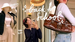 back to college prep vlog 👜🤎 new hair clothes healthy routine [upl. by Eidoc]