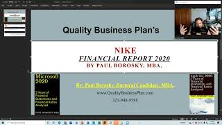 NIKE Financial Report 2020 NIKE Financial Statements and Ratios Analysis by Paul Borosky MBA [upl. by Dominy]