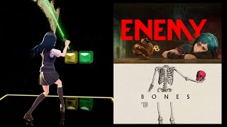 “Enemy” amp “Bones”  Imagine Dragons Music Pack Beat Saber [upl. by Ahsiemac]