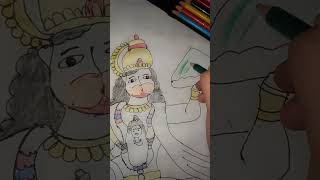 Keejo keseri ke lal 🙏🙏🧡🧡🤗colouring hanuman drawing [upl. by Deste]