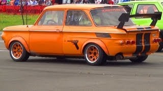 BMW 2002 Ti Turbo 3er  14 Mile Drag Race Viertelmeile vs Rennen Sound Acceleration M3 Tii [upl. by Darius]