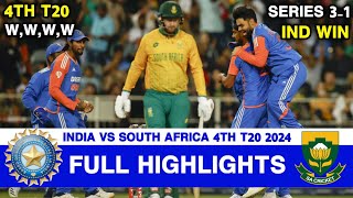 Full Highlights  India vs South Africa 4th T20 Highlights 2024  IND vs SA 4th T20 Highlights 2024 [upl. by Amat]