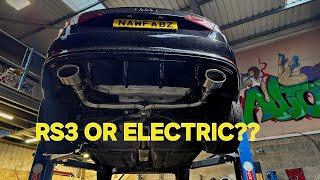 RS3 STYLE EXHAUST ON AN ELECTRIC CAR 14TSI AUDI A3 ETRON [upl. by Bough]