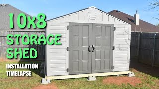 10 ft x 8 ft US Leisure Keter Stronghold Resin Storage Shed Installation Timelapse [upl. by Neroc]