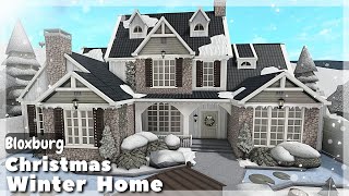 BLOXBURG Christmas Winter 2Story Home Speedbuild  Roblox House Build [upl. by Digdirb664]