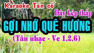 Karaoke tân cổ GỢI NHỚ QUÊ HƯƠNG  DÂY KÉP THẤP Tân nhạc  Vc 126 [upl. by Rosol]