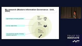 GOVIS 2024 Trust to Innovate  NZs approach in the global race to govern AI from Catherine Mules [upl. by Ttekcirc]