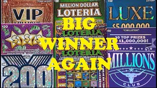 BIG WINNER DAY AGAIN💰💰🙏LUXE MILLIONS CLUB LOTERIA 200X AND MORE  TEXAS LOTTERY SCRATCH OFFS [upl. by Drona62]