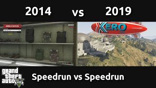 Speedrun VS Speedrun in GTAV 2014 vs 2019 [upl. by Artiek]