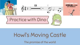 Howls Moving Castle  Promise of the World  Violin Tutorial Easy Intermediate [upl. by Karilla]