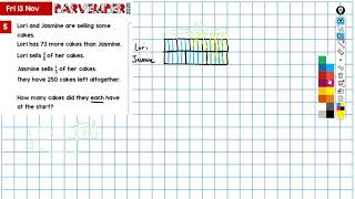 Word problem solved with bar model 13 Nov 2020 Barvember solution [upl. by Marve43]