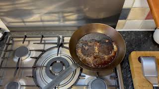 Cleaning a Carbon Steel Pan [upl. by Nolos211]