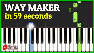 How to Play WAY MAKER  Sinach PIANO TUTORIAL in 59 seconds Shorts [upl. by Llerdnam472]