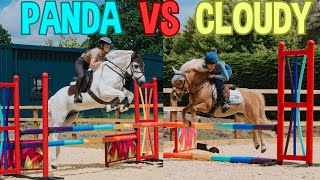 PANDA VS CLOUDY IN A SHOWJUMPING JUMP OFF CHALLENGE [upl. by Cower]