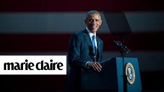 President Obama Delivers Powerful Farewell Speech in Chicago and More News  Marie Claire [upl. by Anavahs]