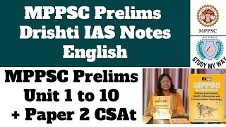 MPPSC Prelims DrishtiIAS Notes In English Update Paper 1amp Paper 2 CSATFull Review by Studymyway✍️ [upl. by Retse]