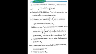 dérivation et étude des fonctions 2 bac SM Ex 56 page 155 Almoufid [upl. by Llenrod]