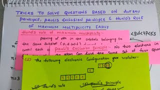 Tricks to solve questions based upon Aufbaus principle Paulis principle Hunds rule easily [upl. by Phila]