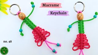 How to make Macrame Doll Keychain  DIY Macrame Doll Tutorial [upl. by Drislane]