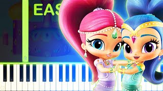 SHIMMER AND SHINE THEME  EASY Piano Tutorial [upl. by Akilaz523]