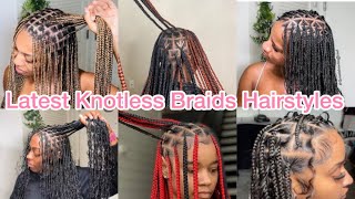 2024 LATEST KNOTLESS BRAIDS HAIRSTYLES  Popular Elegant Braids Hairstyles For Ladies [upl. by Colleen]