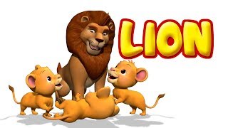 The Lion  Animal Rhymes amp Songs for Kids  Infobells [upl. by Ittap495]