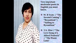 Two important modernist poets you must know WBYeats TSEliot wbyeats tseliot ugcnet upsc [upl. by Fiedling]