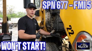 Freightliner Cascadia Wont Start  No Crank Only Clicks  SPN 677 FMI 5 [upl. by Adnoyek]