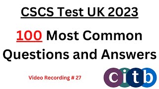 CSCS Test UK  100 New QampA  CSCS Card UK 2023  CITB health and safety Test 2023  CSCS Mock Test [upl. by Persis]