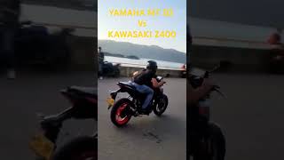 KAWASAKI Z400 VS YAMAHA MT03 [upl. by Asena730]