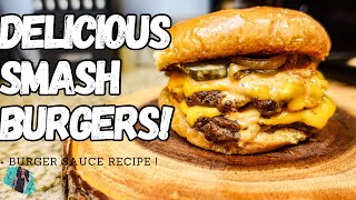 THE MOST DELICIOUS SMASH BURGER I EVER MADE AT HOME  STOVETOP METHOD EASY RECIPE TUTORIAL [upl. by Ruy]