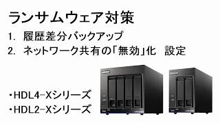 ランサムウェア対策に NASとバックアップHDD HDL2X HDL4X［IODATA］ [upl. by Cheung108]