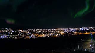 Magnificent Aurora Borealis over Reykjavík Nov 28 2022 [upl. by Koppel]