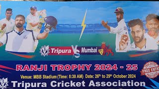 Ranji Trophy Tripura vs Mumbai at MBB Stadium [upl. by Millisent]