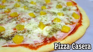 🔥Cómo HACER una PIZZA🍕 CASERA HAWAIANA🍍  Victoria Abanto [upl. by Aleedis]