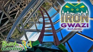 Iron Gwazi POV 4K Front Row  Hybrid Coaster  Busch Gardens Tampa Bay  Tampa FL [upl. by Rosabelle]