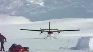 Twin Otter Landing at Vinson Base Antarctica [upl. by Vel414]