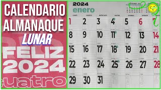 CALENDARIO ALMANAQUE LUNAR ENERO 2024 HD [upl. by Alguire]