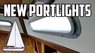 Sail Life  Portlights installed LED lights amp speaker placement  DIY sailboat refit [upl. by Krenek]