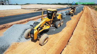 Best Activities Full Processing Liugong Grader Team Spreading Gravel Installing New Roads [upl. by Cindee]