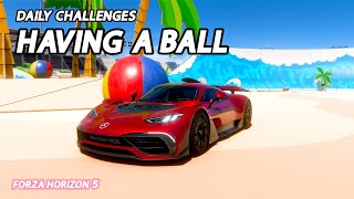 Forza Horizon 5 Daily Challenges Having A Ball Smash 10 Beach Balls at the Stadium Summer Party [upl. by Neidhardt703]