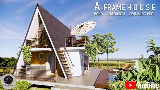 AFRAME  SMALL MODERN TROPICAL HOUSE  TINY HOUSE DESIGN  BOHO  BOHEMIAN INTERIORS  Q Architect [upl. by Yhtimit483]