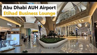 Abu Dhabi new airport AUH Etihad airline Business Lounge [upl. by Nyladnarb]