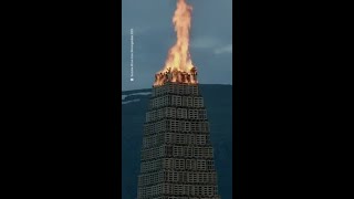 Epic Bonfire Norwegian Town Makes History with RecordBreaking Blaze [upl. by Learsi]