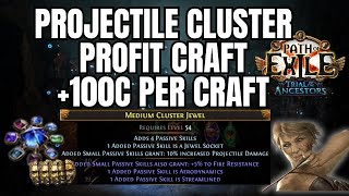 POE 322  EASY CURRENCY Profit Crafting Projectile Medium Cluster Jewels  Path of Exile Ancestors [upl. by Atekram896]